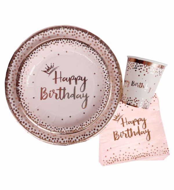 Disposable paper cups with happy birthday