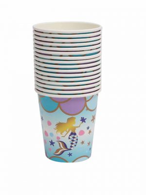 Disposable paper cups kits with mermaid