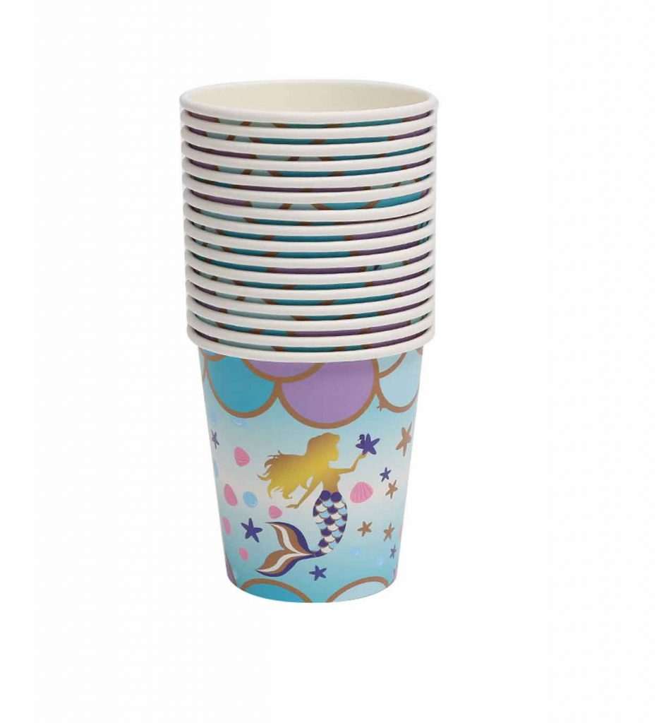 Disposable paper cups kits with mermaid