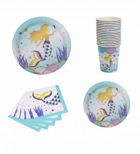 Disposable paper cups kits with mermaid