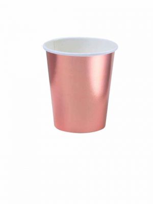 Disposable paper cups kits with rose gold