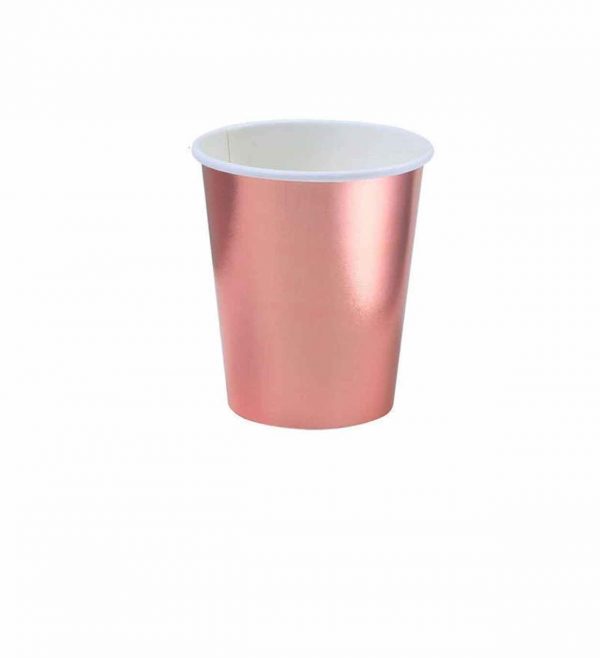 Disposable paper cups kits with rose gold