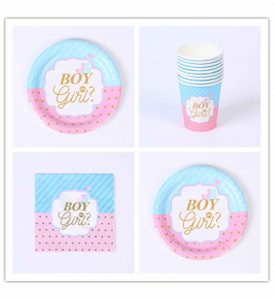 Paper lunch plates with boy or girl