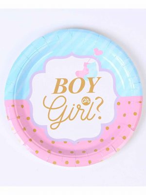 Paper lunch plates with boy or girl