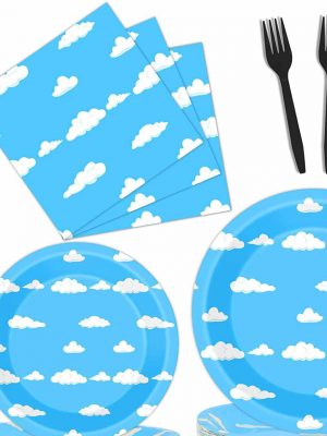 Paper lunch plates with cloud