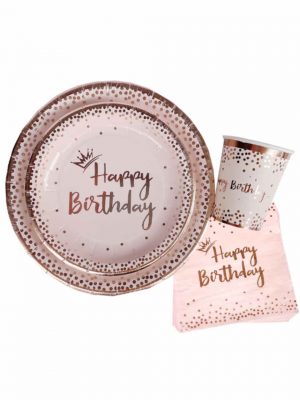 Paper lunch plates with happy birthday