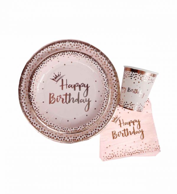 Paper lunch plates with happy birthday