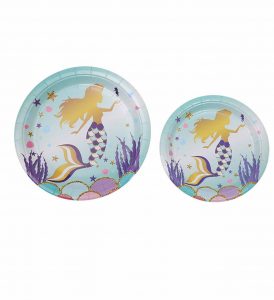 Paper lunch plates with mermaid