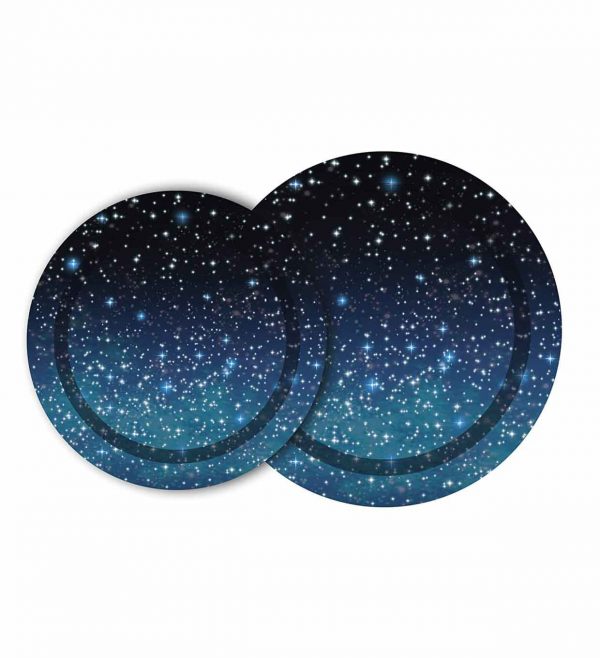 Paper lunch plates with starry sky