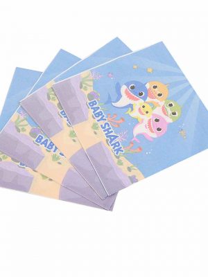 Paper napkins with baby shark