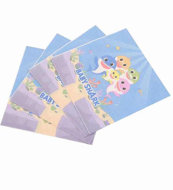 Paper napkins with baby shark