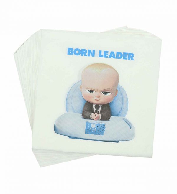 Paper napkins with boss baby