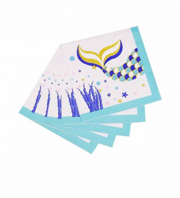 Paper napkins with mermaid