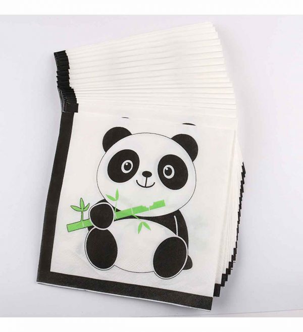 Paper napkins with panda