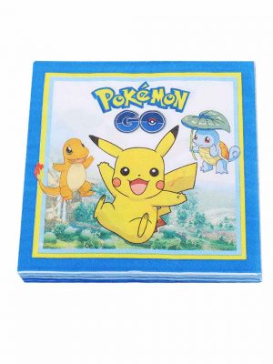 Paper napkins with pokemon