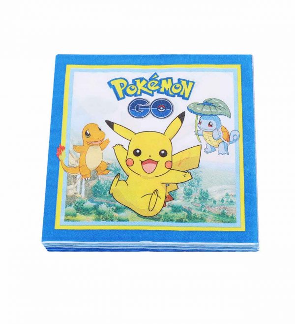 Paper napkins with pokemon