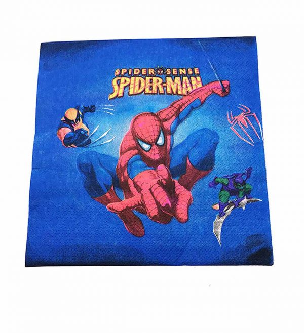 paper napkins with spider man
