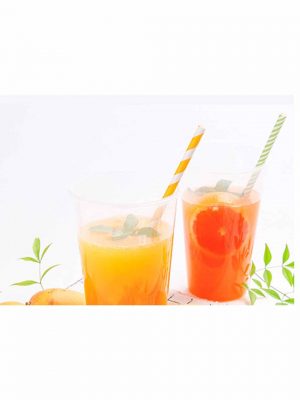 Paper straws with yellow dots