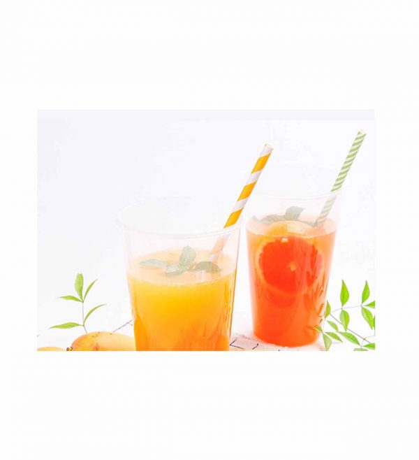 Paper straws with yellow dots