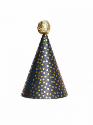 Party paper hat with golden and blue one