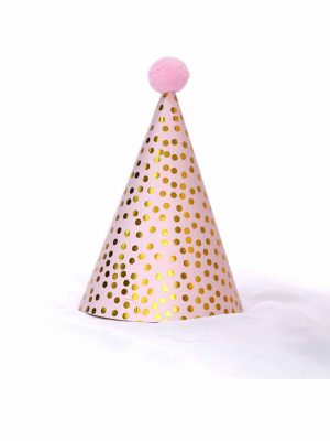 Party paper hat with pink dots