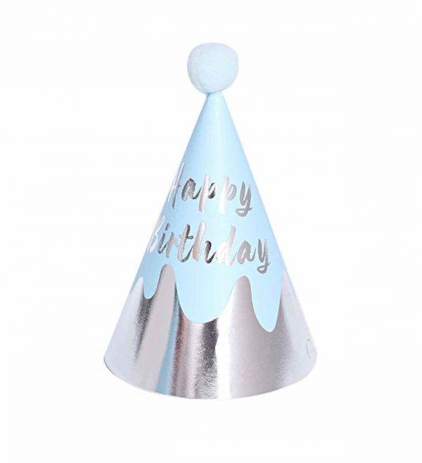 Party paper hat with silver